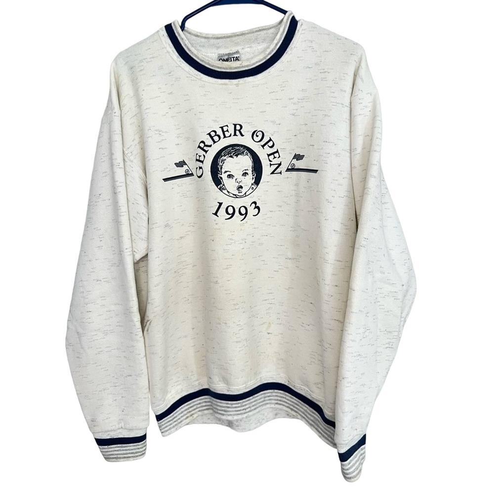 Vintage 90s GERBER OPEN Golf CREWNECK Sweatshirt SZ XL ONEITA POWER SWEATS RARE
